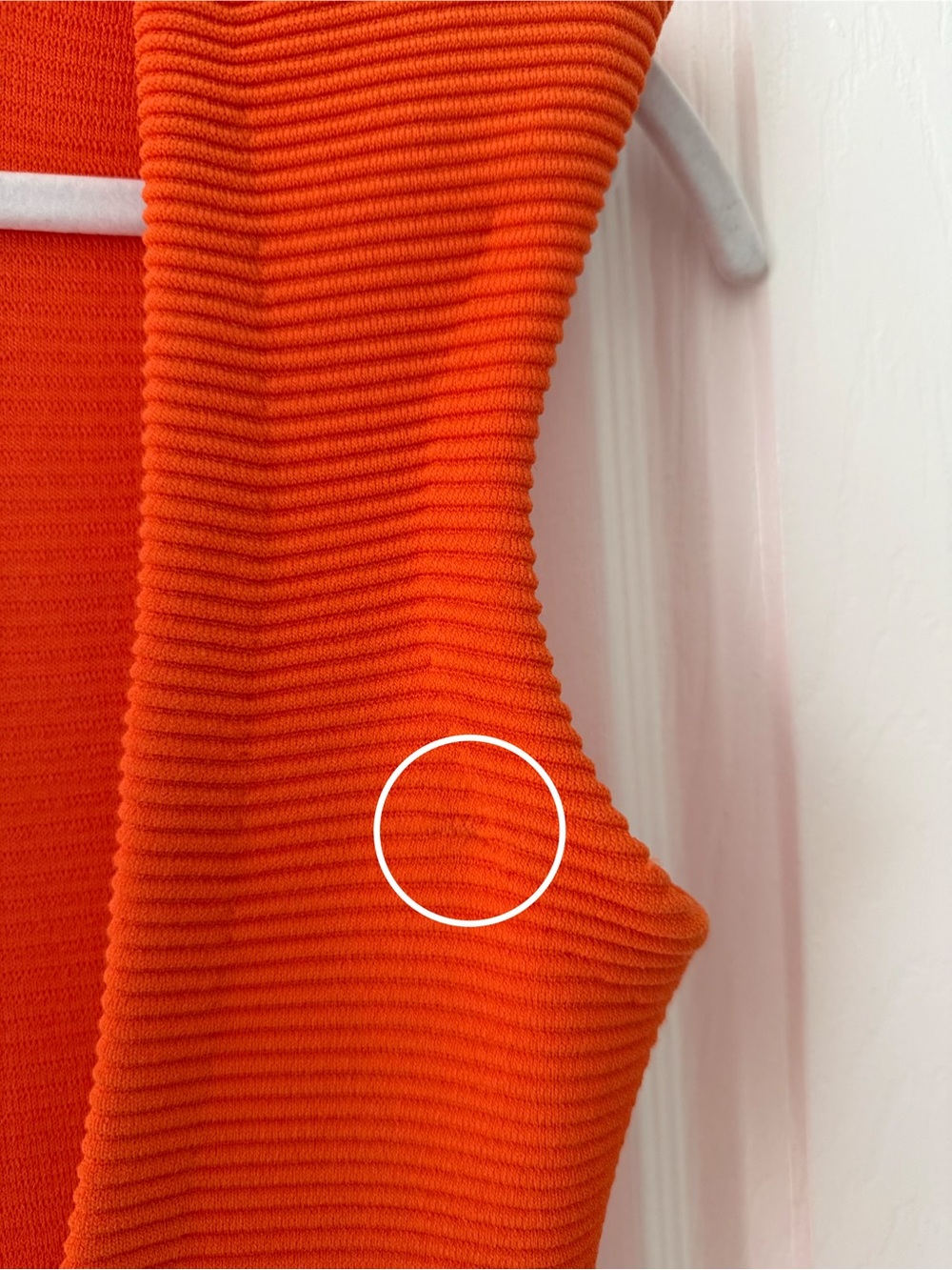Aje Rushes Raffia Trimmed Ribbed Stretch Knit Dress Orange - Picture 6 of 16